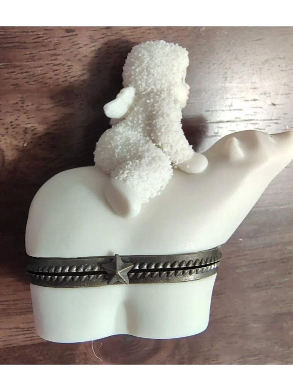 Department 56 Snowbabies Polar Express Trinket Box Christmas Bisque